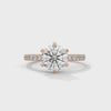 2.24 CT Round Cut Lab-Grown Diamond Solitaire Ring with Pavé Band