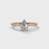 1.50 CT Pear & Round Lab-Grown Diamond Solitaire Ring with Pavé Band